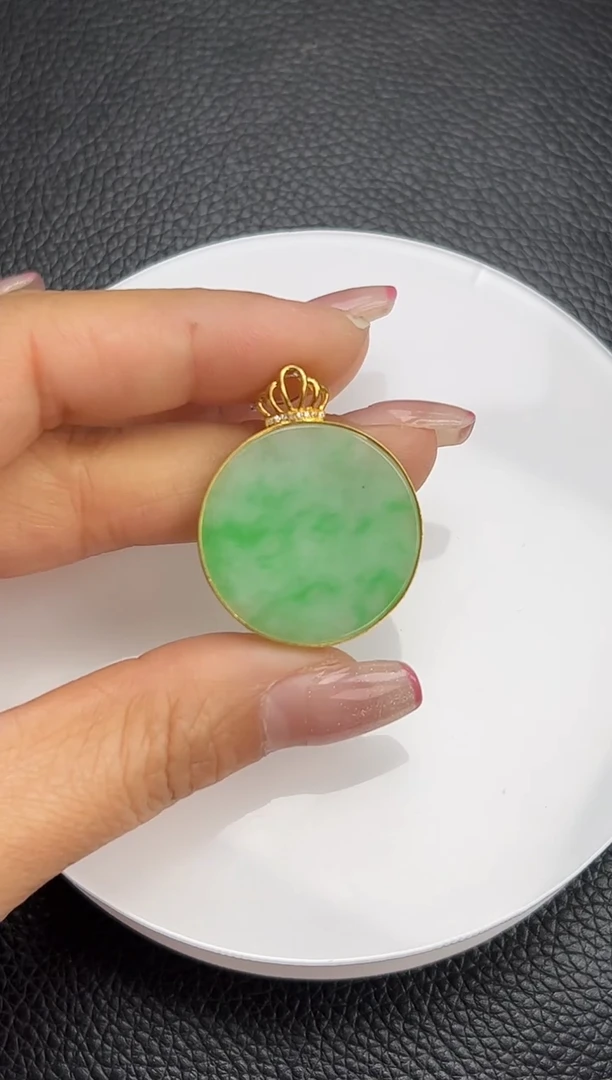 【闪购商品】翡翠颈饰18K金镶嵌K530-10 无事牌