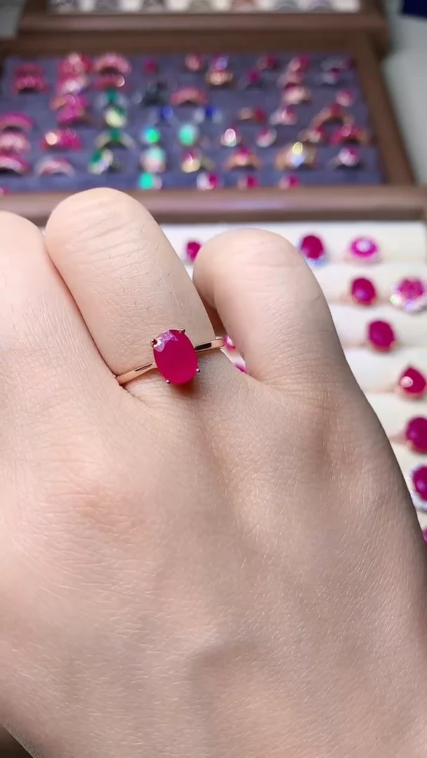 【闪购商品】红宝石戒指银S925镶嵌0000