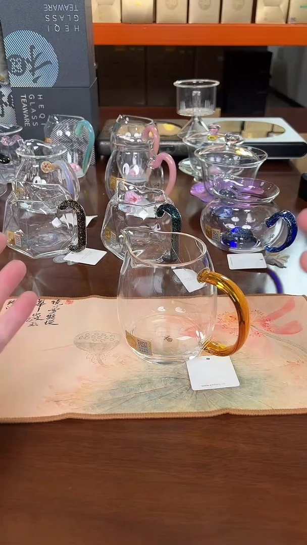 @@禾器晶彩澄然茶海琥珀色+禾器茶巾荷花