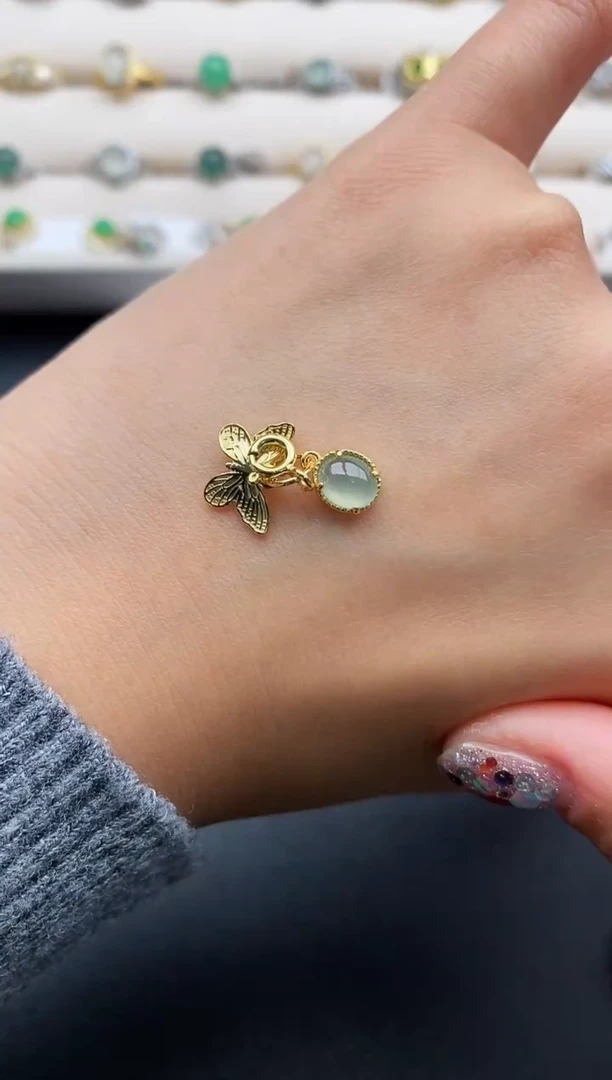 银S925镶嵌戒指翡翠66666666+7