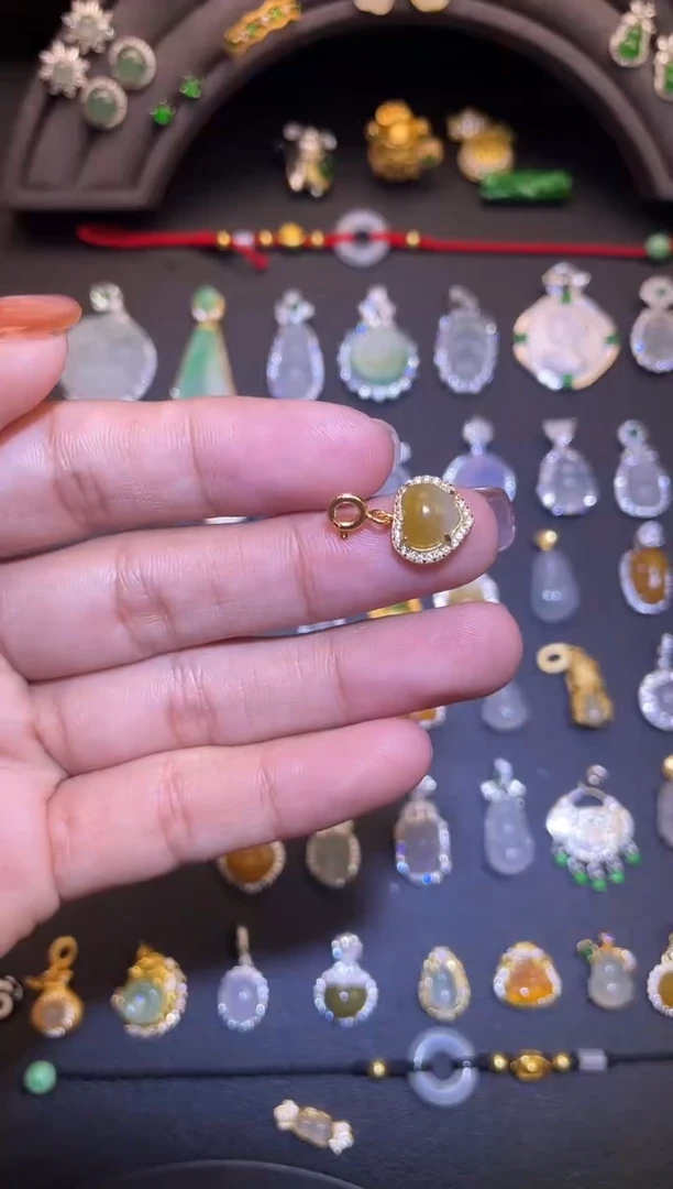 吊坠(不含链)银S925镶嵌翡翠1