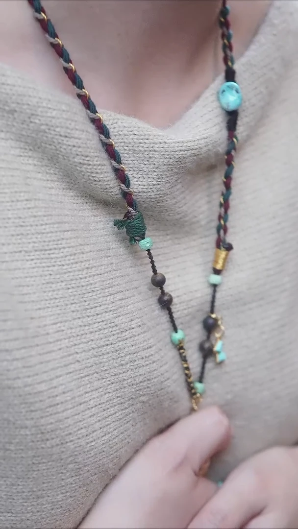 琥珀颈饰未镶嵌吊坠绳