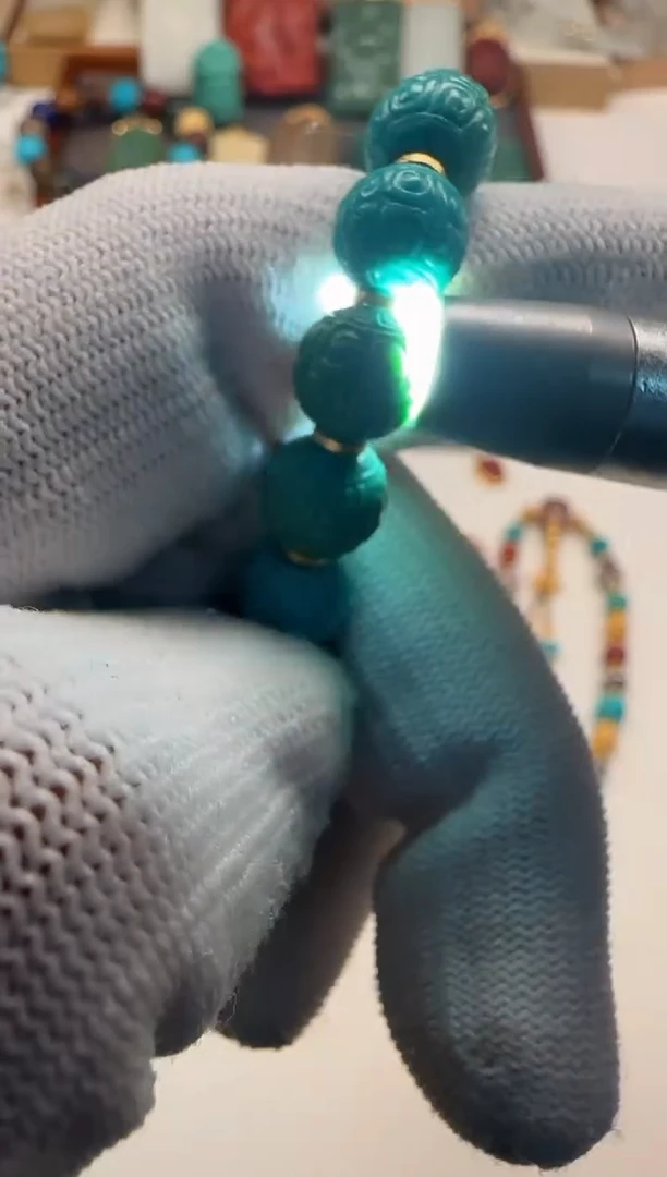 18K金镶嵌绿松石配饰配饰老*～配饰配饰