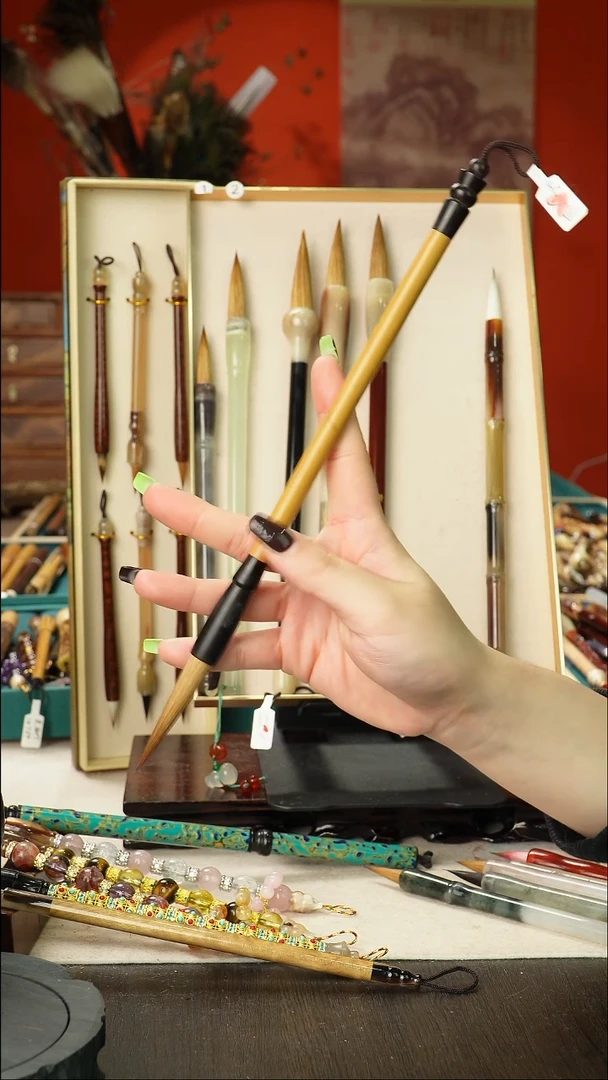 孤品高货毛笔链接 清水试笔 蘸墨不退