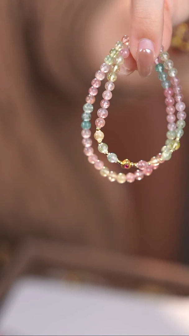 18K金镶嵌手链碧玺@