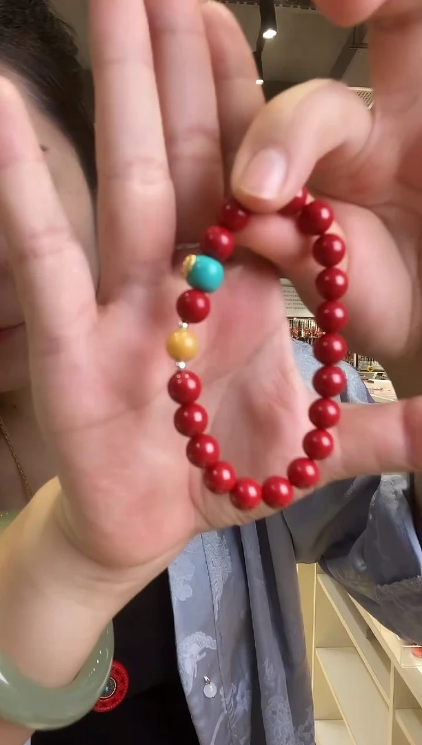 含辰砂工艺品帝王砂卡8设计款手串