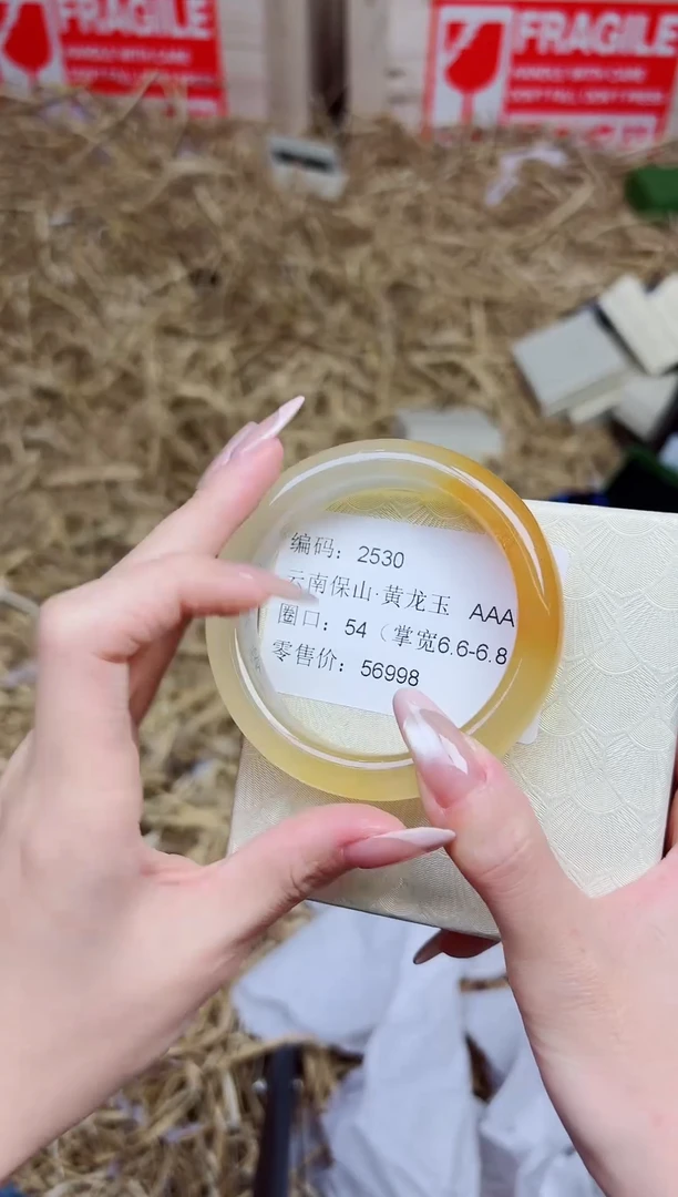 未镶嵌手镯石英质玉2530--圈口54