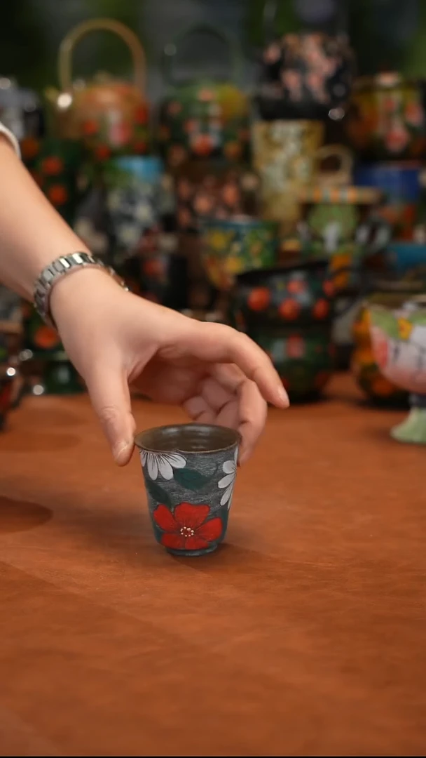 紫砂油画釉下彩手绘