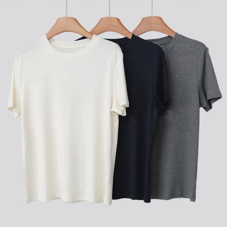 【 NI  LI 】 小众款纯色圆领修身短袖T恤