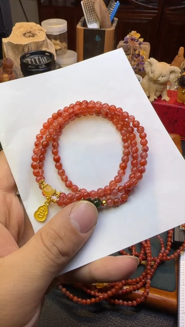 【闪购商品】南红玛瑙手串未镶嵌南红多圈5mm