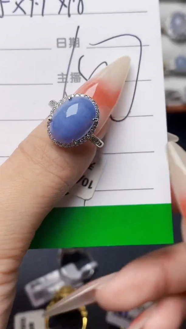 银S925镶嵌戒指翡翠4517