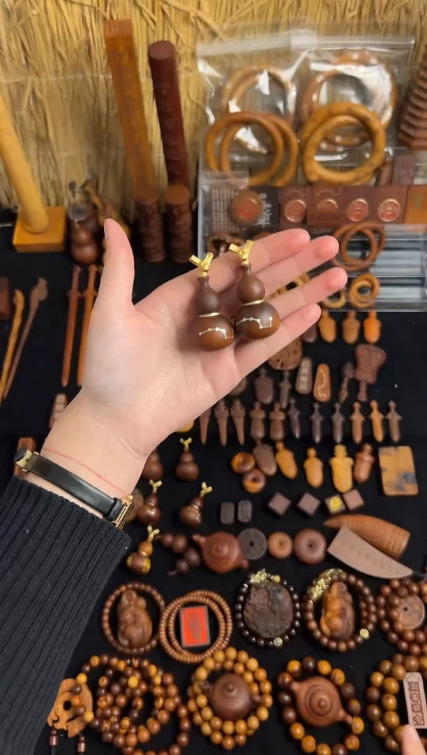 【闪购商品】木雷击枣木 铜龙头 开口 镶银七星