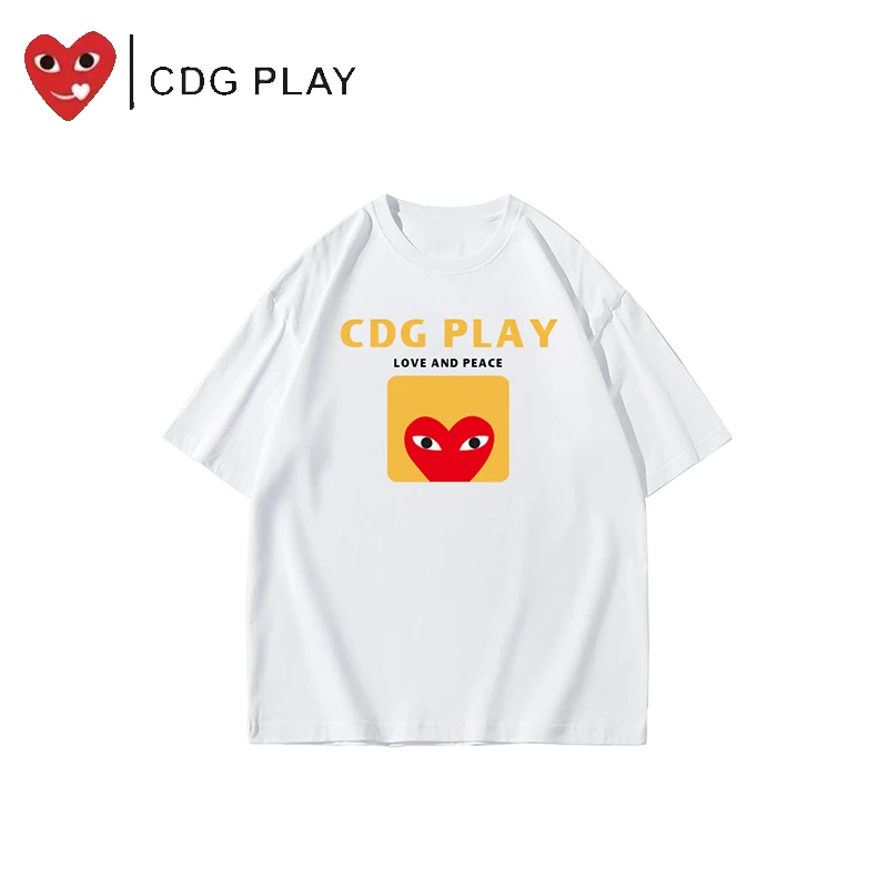 CDG PLAY春装女款爆款2025新款欧若风印花休闲潮流宽松百搭短袖