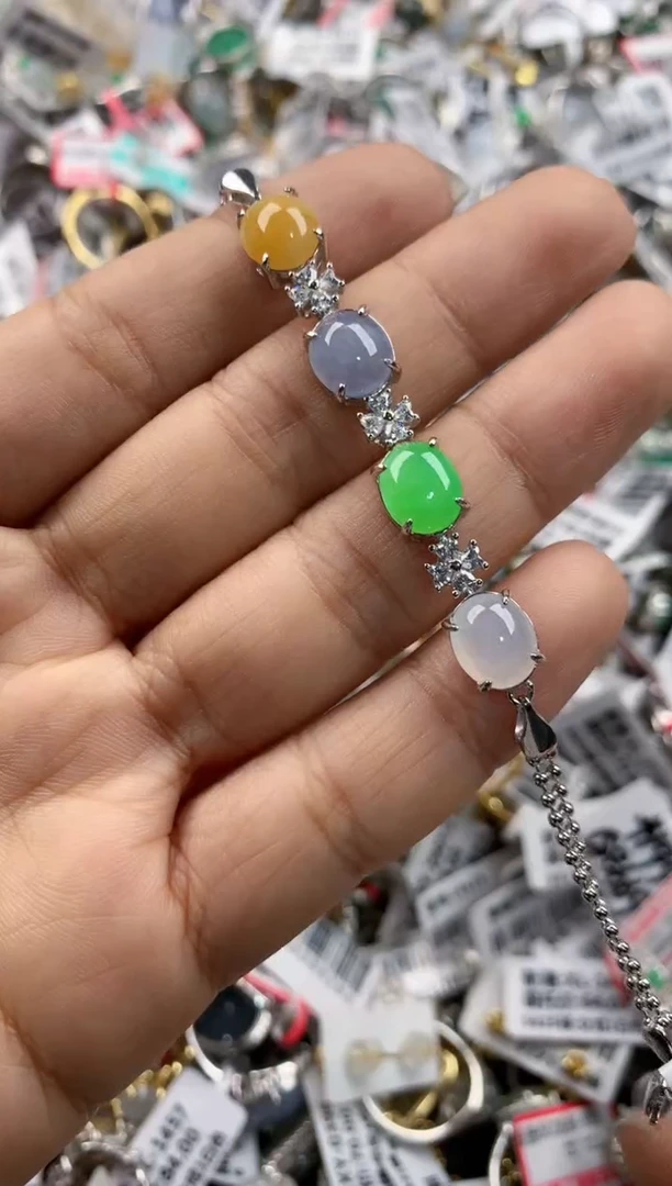 银S925镶嵌戒指翡翠888---3
