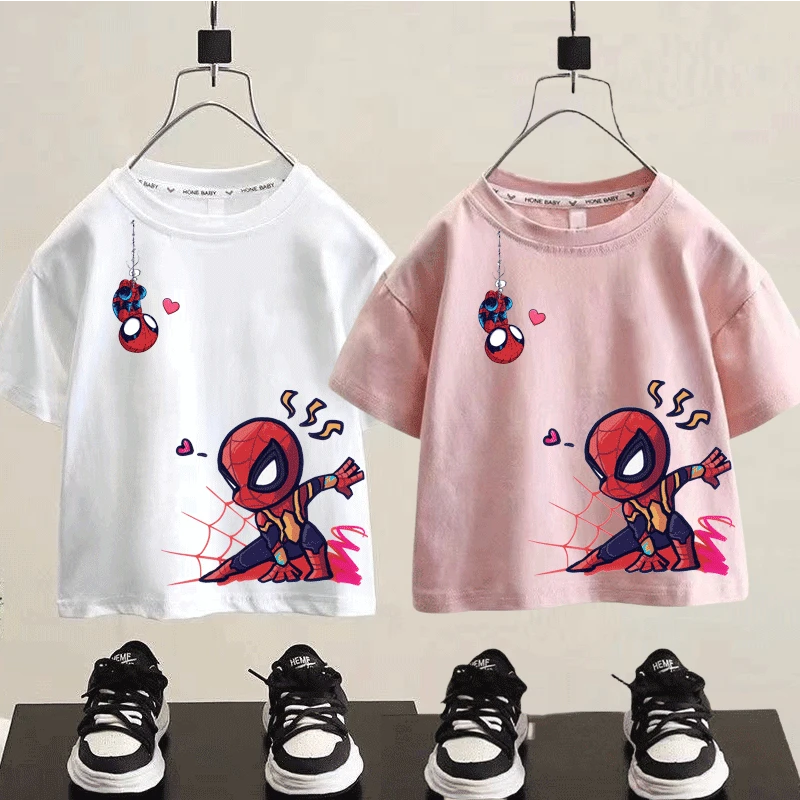 衣服儿童纯棉短袖蜘蛛侠男童夏季新款休闲百搭潮流洋气简约半袖潮