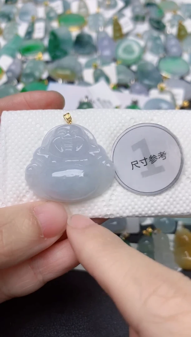 颈饰18K金镶嵌翡翠天然缅甸A货翡翠