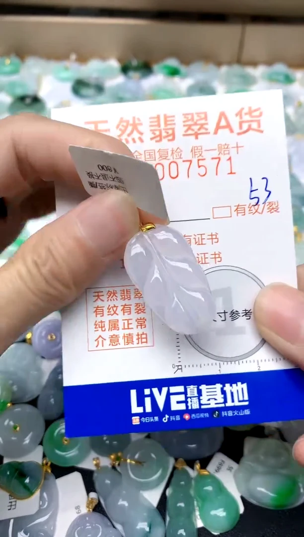 【闪购商品】翡翠颈饰18K金镶嵌53天然A货翡翠