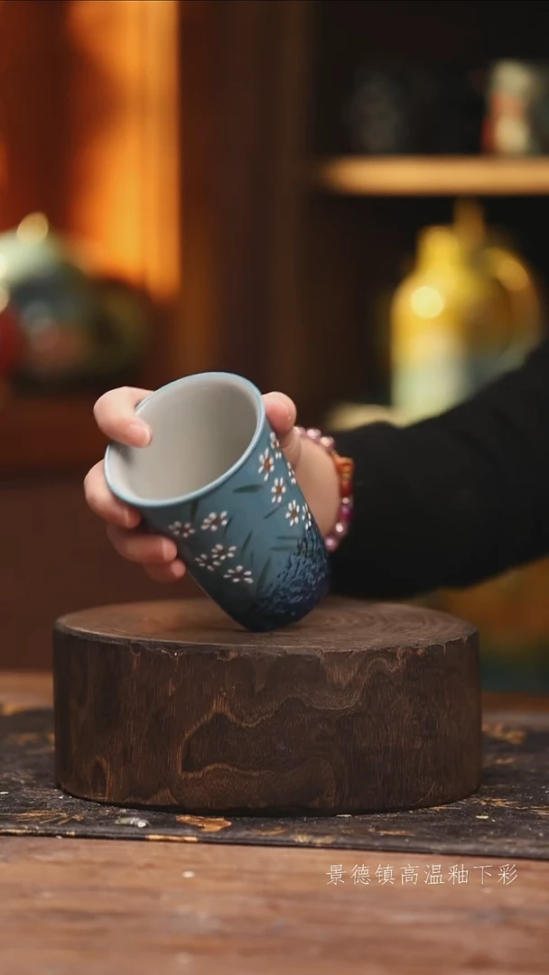 陶瓷景德镇高温釉下手绘陶瓷@L462@