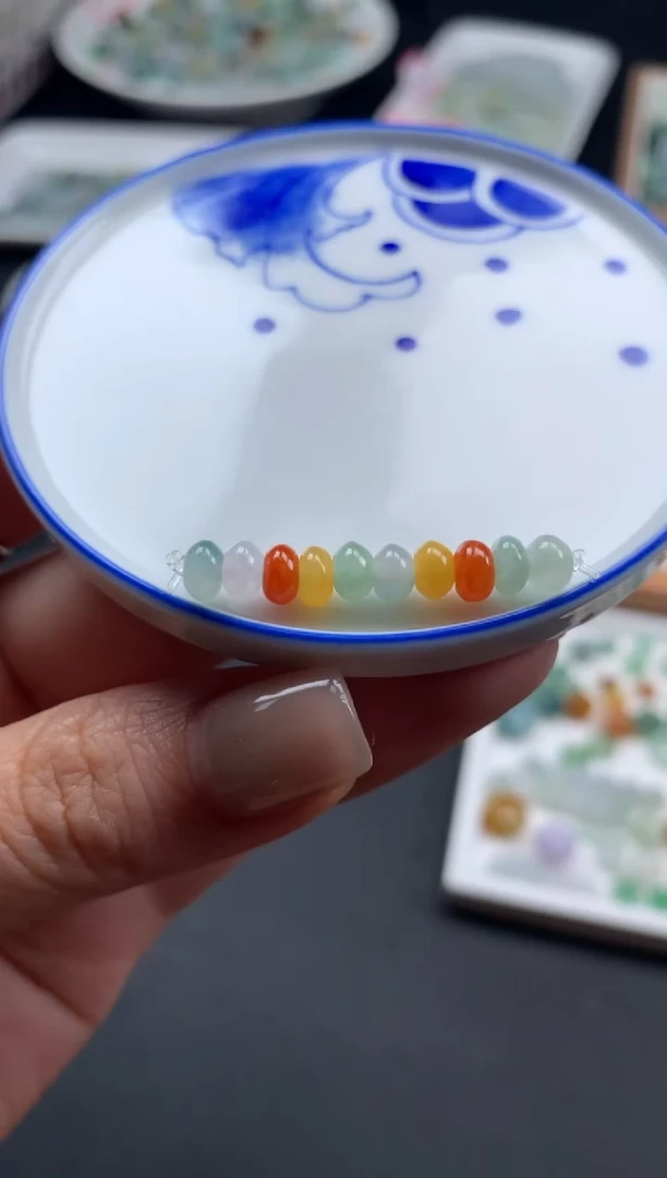 翡翠散珠天然翡翠鼓珠22号