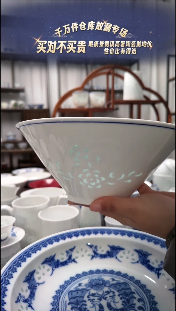 【闪购商品】瓷清韵白胎9寸大汤碗一个