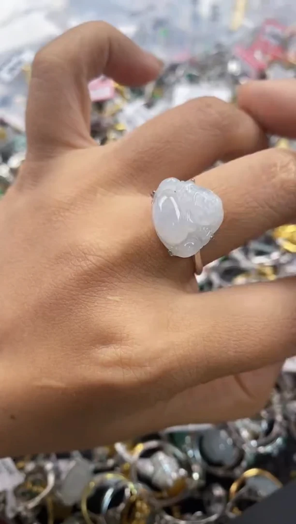 银S925镶嵌戒指翡翠12                2