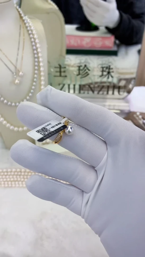 银S925镶嵌饰品海水珍珠设计款戒指