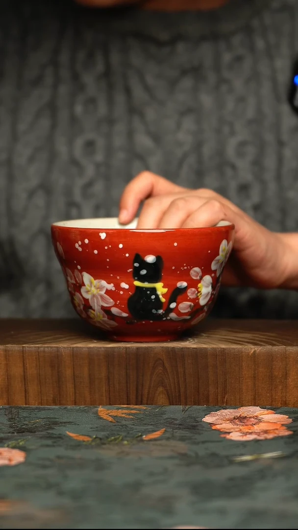杯釉下彩手工手绘同款陶器