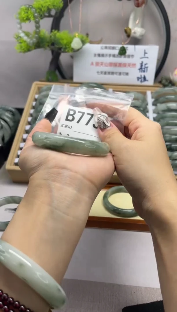 【闪购商品】石英质玉（天山翠）手镯未镶嵌b773