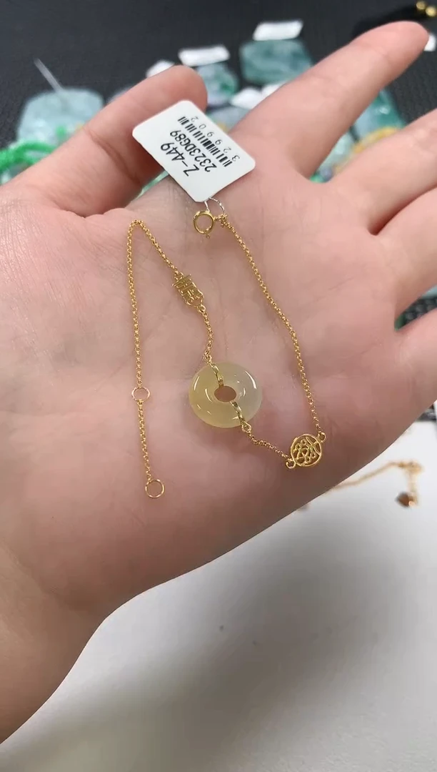 18K金镶嵌手链翡翠52