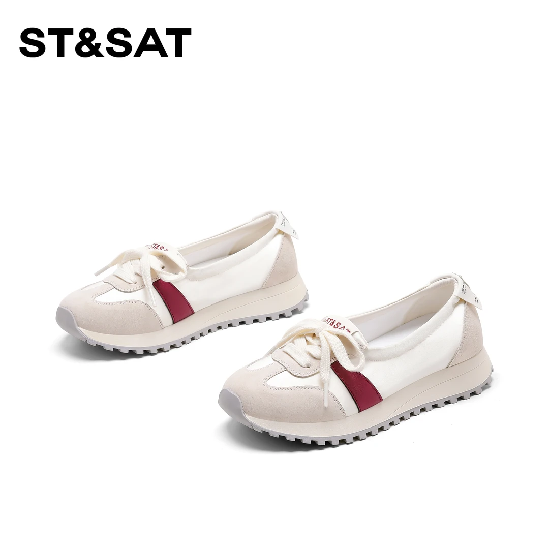 St&Sat/星期六复古系带软底休闲鞋2025春季新款韩系中口德训鞋女