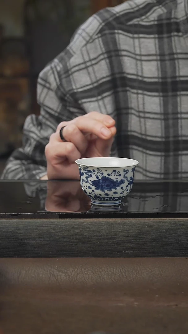 茶壶紫砂元青花鲑鱼主人杯