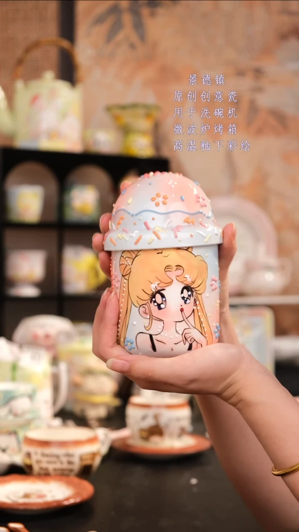 摆件景德镇手工手绘设计师款