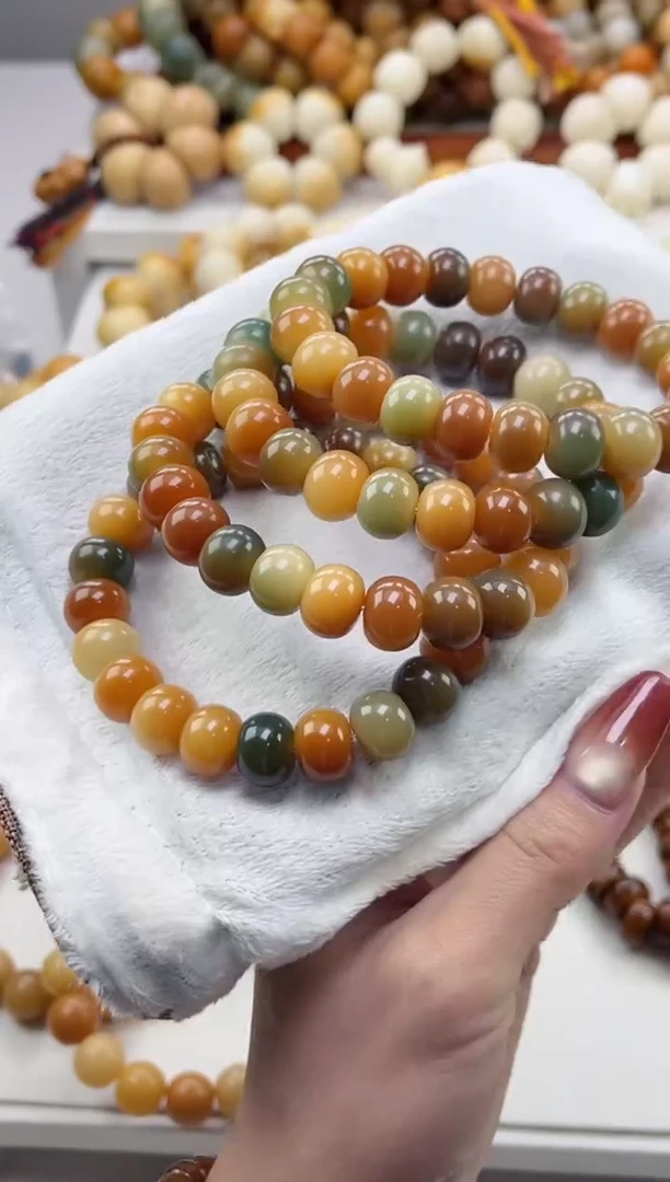 手串菩提根/象牙果玉化冰茶薄荷算盘9*12mm手串