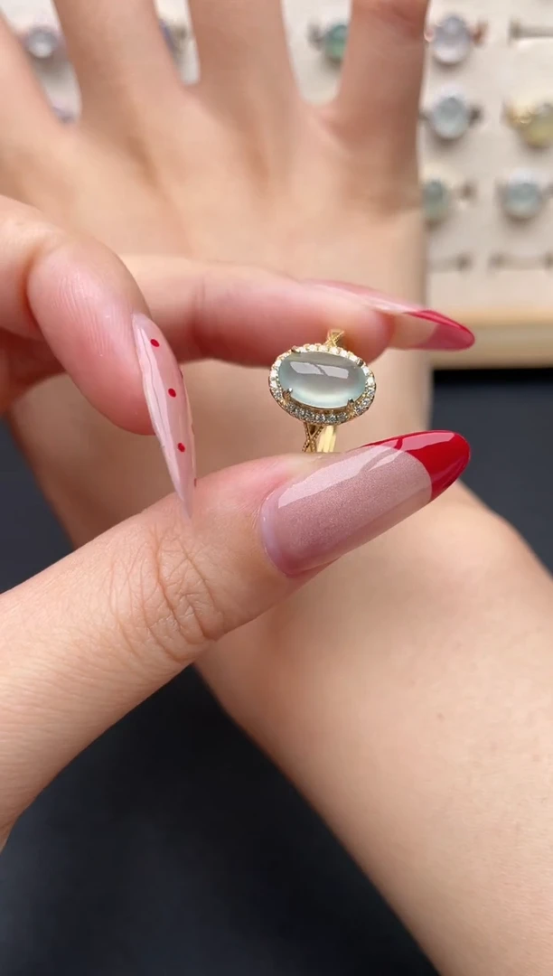 【闪购商品】翡翠戒指银S925镶嵌一物一证一礼盒