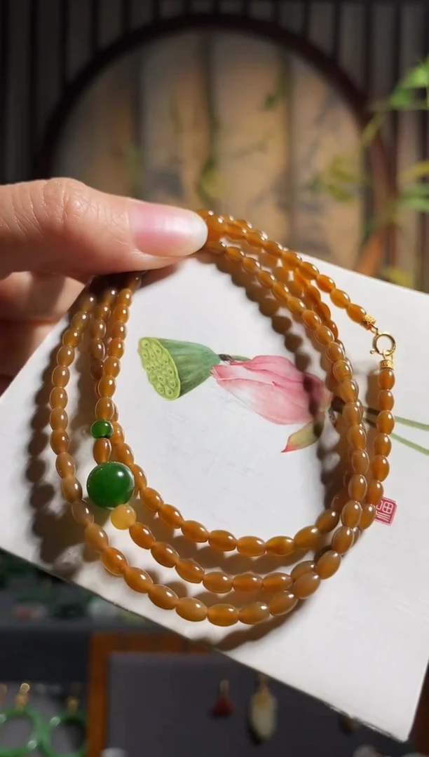 颈饰未镶嵌和田玉一****梦，糖米粒多圈，多米多福