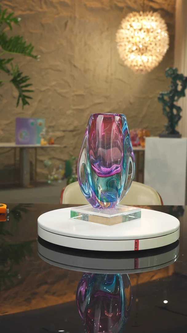 【闪购商品】瓷片福利金红蓝花瓶摆件