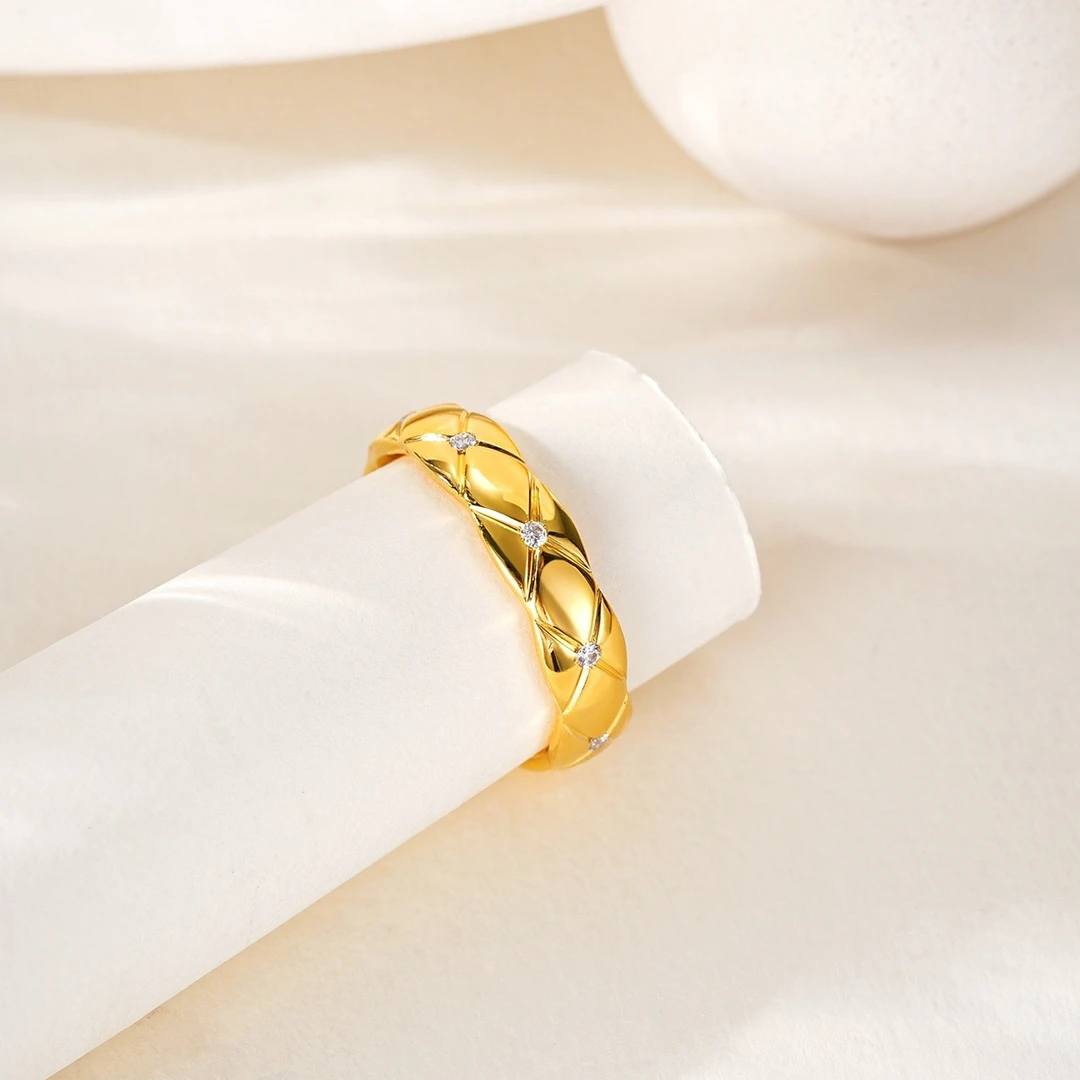 足银锆石戒指 星芒锆石简约女戒指