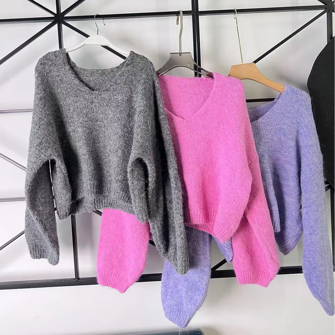慵懒风秋冬季套头款常规款毛针织衫韩版女装百搭时尚