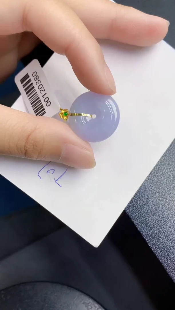 翡翠18K金镶嵌颈饰天然缅甸A货翡翠