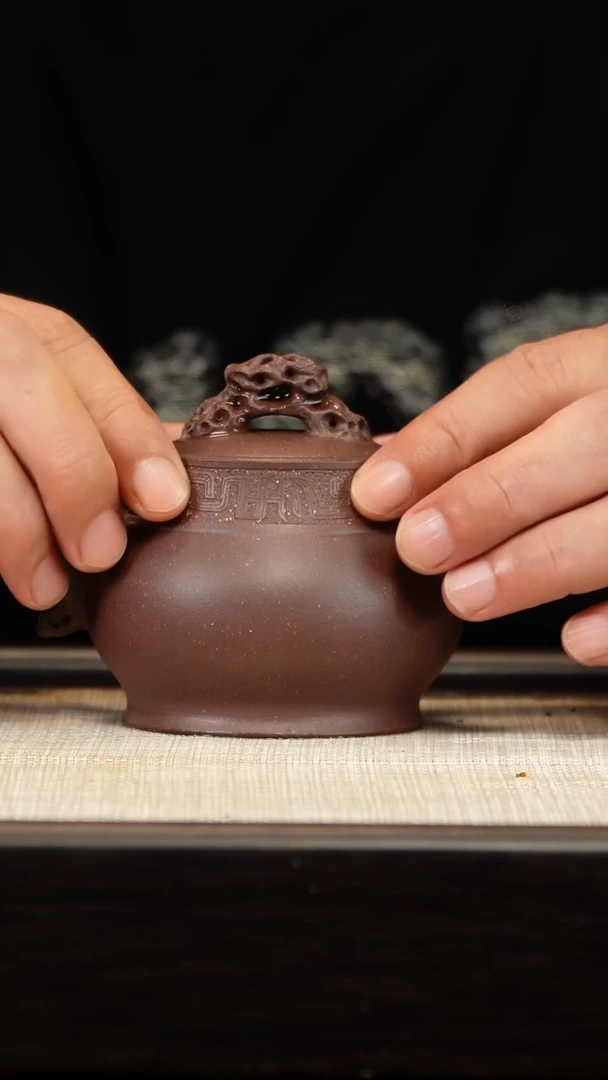 茶壶紫砂天青刻绘寻香