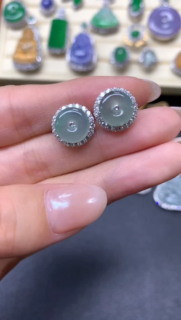 【闪购商品】翡翠耳饰银S925镶嵌耳饰|400+40