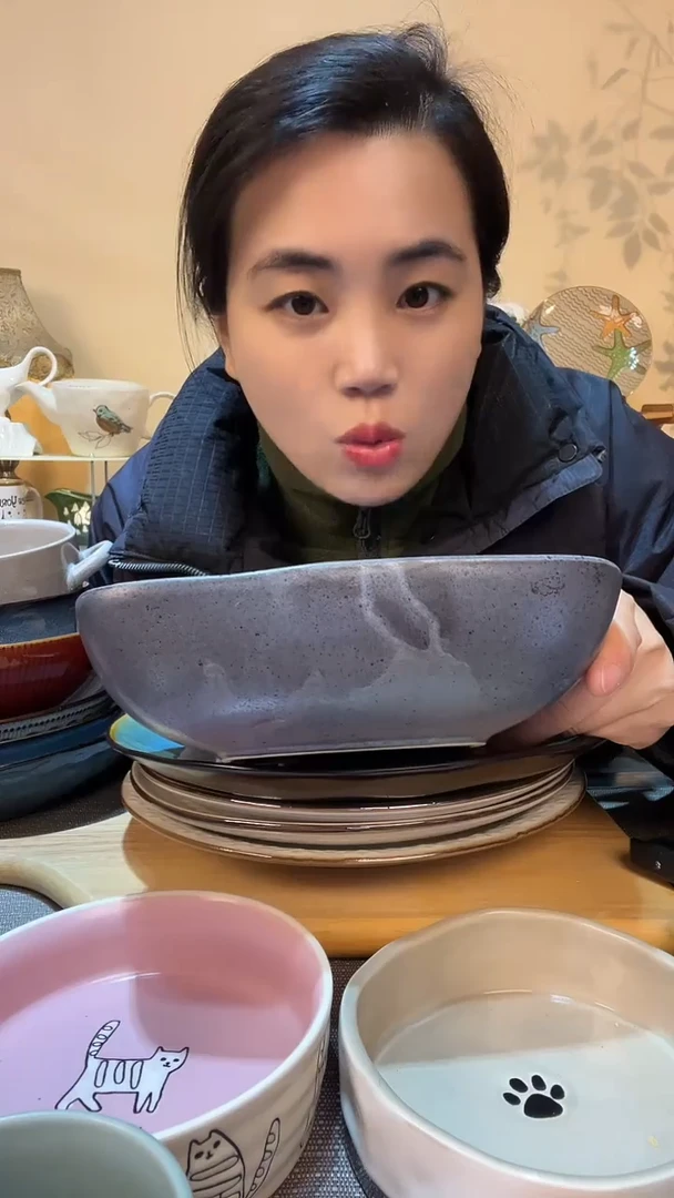 【闪购商品】瓷片粗陶复古8英寸方碗 微瑕介意勿拍