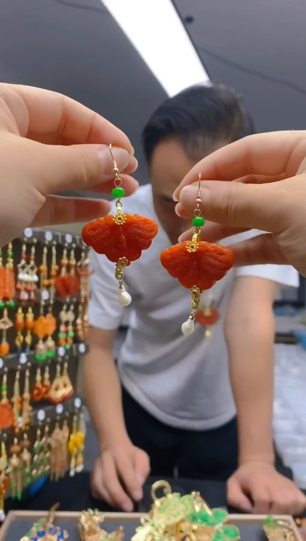 【闪购商品】翡翠耳饰合金058翡翠耳钩