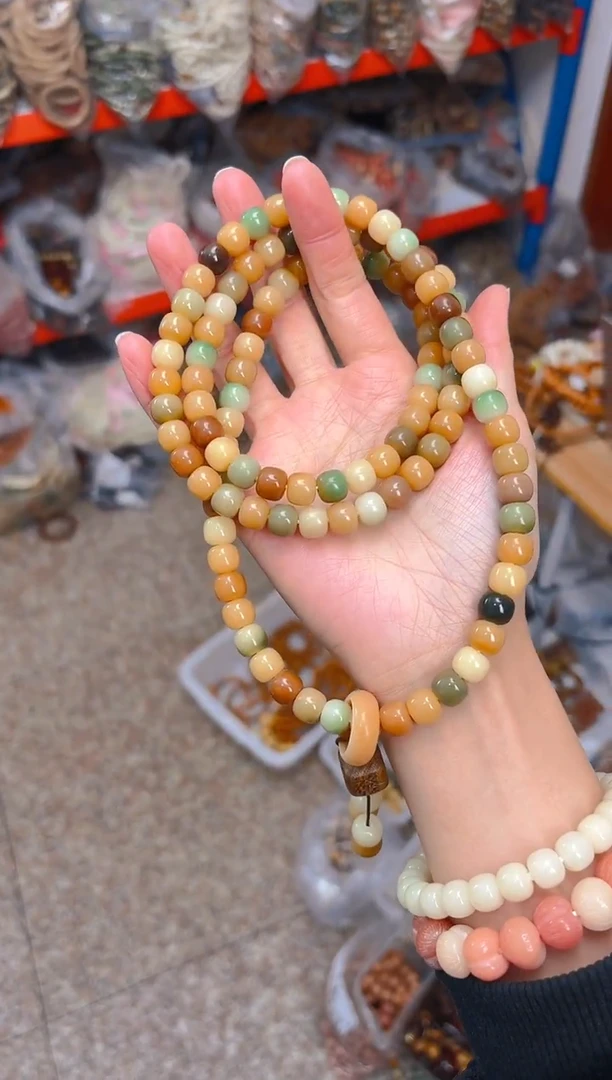 吊坠菩提根/象牙果多宝小卡桶珠108项链