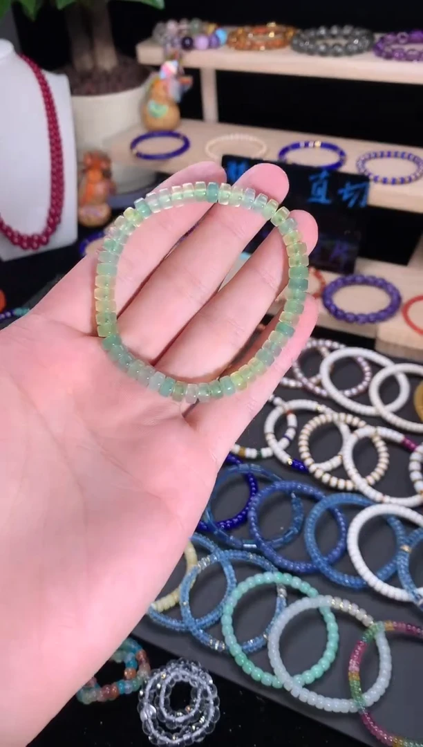 玛瑙/玉髓手串未镶嵌葡萄绿玛瑙手串5.8mm