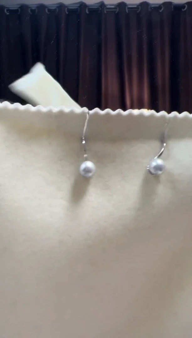 银S925镶嵌海水珍珠DA XC098 耳钩 7-8