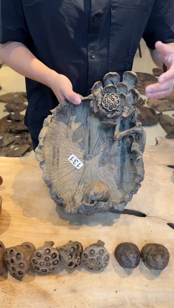 木131号乌木金丝楠果盘+角蛙