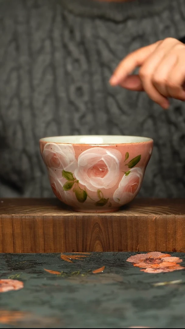 杯釉下彩手工手绘同款陶器