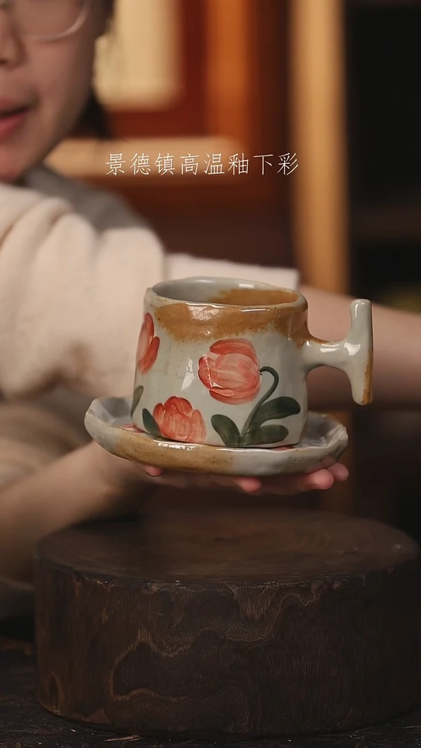 陶瓷景德镇高温釉下手绘陶瓷@L003@