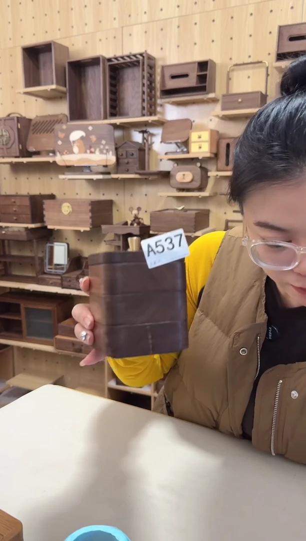 木537北美黑胡桃三层牙线盒特价